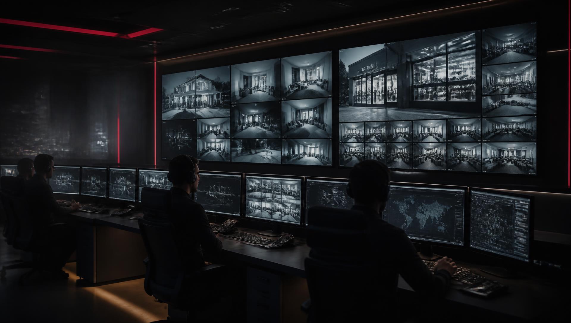 Κέντρο λήψης σημάτων Veritron Security Group με οθόνες παρακολούθησης